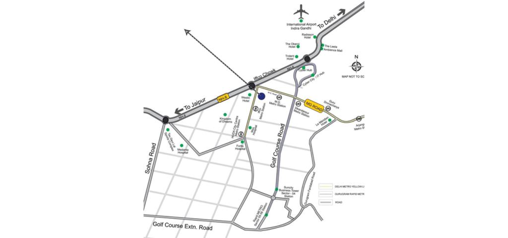 suncity platinum towers gurgaon Location map