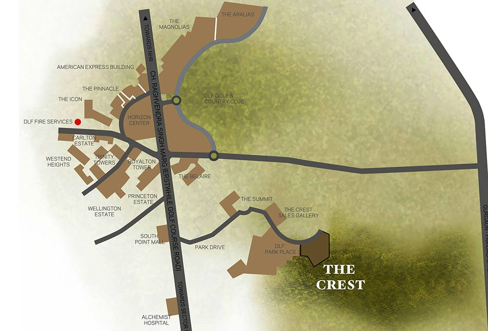 DLF Crest Gurgaon Location map